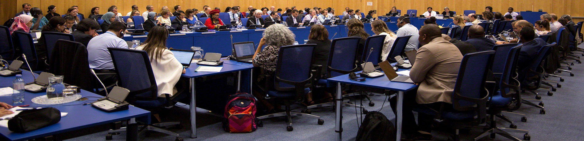 Delegates meeting at the 40th Open Ended Working Group (OEWG) of the Montreal Protocol in Vienna in July 2018