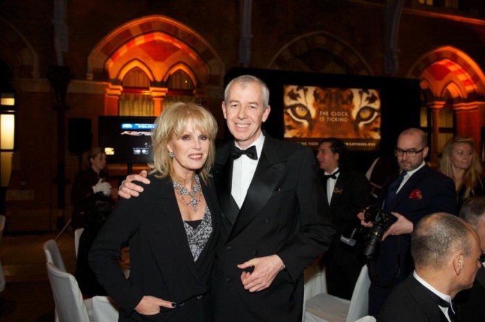 Simon with actress & activist Joanna Lumley at 2013's Save Wild Tigers gala night